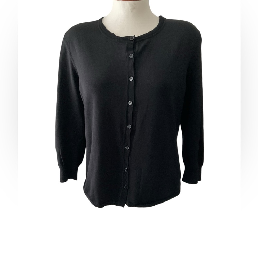 NINE & COMPANY Women’s Sweater Cardigan Black Vintage Size L VGC